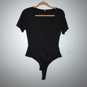 Tops - BLACK cross over BODY SUIT Tops - BLACK cross over BODY SUIT